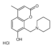 7-hydroxy-4-methyl-8-(piperidin-1-ium-1-ylmethyl)chromen-2-one,chloride结构式