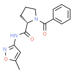 N-(5-methyl-1,2-oxazol-3-yl)-1-(phenylcarbonyl)-L-prolinamide structure