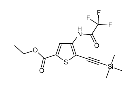 ethyl 4-(2,2,2-trifluoroacetamido)-5-((trimethylsilyl)ethynyl)thiophene-2-carboxylate结构式