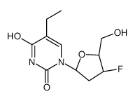 5-ethyl-1-[(2S,4S,5R)-4-fluoro-5-(hydroxymethyl)oxolan-2-yl]pyrimidine-2,4-dione结构式