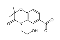 4-(2-hydroxyethyl)-2,2-dimethyl-6-nitro-1,4-benzoxazin-3-one结构式