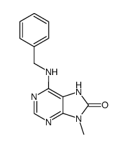 7,9-dihydro-9-methyl-6-((phenylmethyl)amino)-8H-purin-8-one Structure