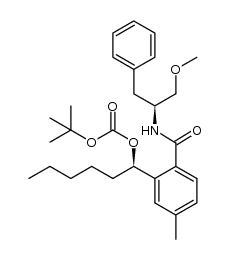 tert-butyl (1R)-1-(2-{[(2S)-1-methoxy-3-phenylpropan-2-yl]carbamoyl}-5-methylphenyl)hexyl carbonate Structure