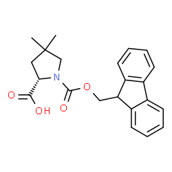 (S)-1-(((9H-芴-9-基)甲氧基)羰基)-4,4-二甲基吡咯烷-2-羧酸结构式