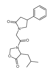 4-isobutyl-3-(2-(2-oxo-4-phenylpyrrolidin-1-yl)acetyl)oxazolidin-5-one Structure