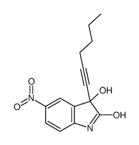 3-(1-Hexynyl)-3-hydroxy-5-nitro-2-indolinone Structure