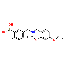 (5-(((2,4-dimethoxybenzyl)amino)methyl)-2-fluorophenyl)boronic acid Structure