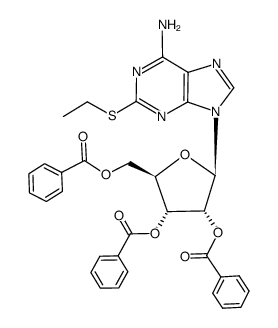 2-ethylthio-9-(2,3,5-tri-O-benzoyl-β-D-ribofuranosyl)adenine Structure