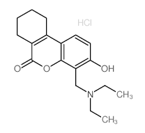 4-(diethylaminomethyl)-3-hydroxy-7,8,9,10-tetrahydrobenzo[c]chromen-6-one,hydrochloride结构式