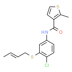 N-[3-[(E)-but-2-enyl]sulfanyl-4-chloro-phenyl]-2-methyl-thiophene-3-ca rboxamide structure