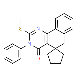 2-(methylsulfanyl)-3-phenyl-5,6-dihydro-4(3H)-oxospiro(benzo[h]quinazoline-5,1'-cyclopentane) Structure