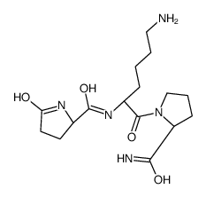 (2S)-N-[(2S)-6-amino-1-[(2S)-2-carbamoylpyrrolidin-1-yl]-1-oxohexan-2-yl]-5-oxopyrrolidine-2-carboxamide Structure