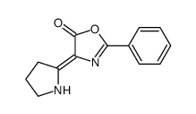 2-phenyl-4-pyrrolidin-2-ylidene-1,3-oxazol-5-one结构式