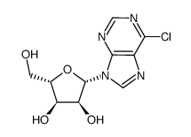 9-(β-L-RIBOFURANOSYL)-6-CHLOROPURINE结构式