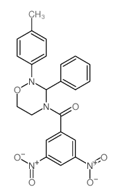 Methanone,(3,5-dinitrophenyl)[tetrahydro-2-(4-methylphenyl)-3-phenyl-4H-1,2,4-oxadiazin-4-yl]- Structure