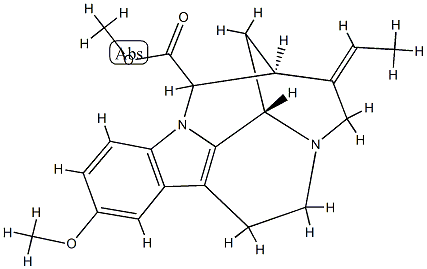 (16ξ,19E)-19,20-Didehydro-10-methoxy-1,16-cyclocorynan-17-oic acid methyl ester Structure