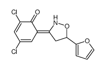 2,4-dichloro-6-[5-(furan-2-yl)-1,2-oxazolidin-3-ylidene]cyclohexa-2,4-dien-1-one结构式