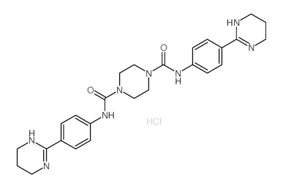 N,N-bis[4-(1,4,5,6-tetrahydropyrimidin-2-yl)phenyl]piperazine-1,4-dicarboxamide结构式