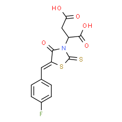 2-[(5Z)-5-(4-fluorobenzylidene)-4-oxo-2-thioxo-1,3-thiazolidin-3-yl]butanedioic acid结构式