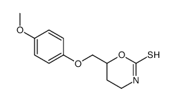 3,4,5,6-Tetrahydro-6-(4-methoxyphenoxymethyl)-2H-1,3-oxazine-2-thione structure