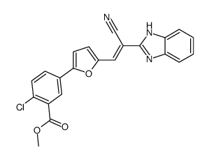 methyl 5-[5-[(E)-2-(1H-benzimidazol-2-yl)-2-cyanoethenyl]furan-2-yl]-2-chlorobenzoate结构式