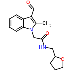 2-(3-FORMYL-2-METHYL-INDOL-1-YL)-N-(TETRAHYDRO-FURAN-2-YLMETHYL)-ACETAMIDE structure