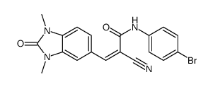 N-(4-bromophenyl)-2-cyano-3-(1,3-dimethyl-2-oxobenzimidazol-5-yl)prop-2-enamide结构式