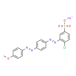 4-Chloro-3-[[4-[(4-methoxyphenyl)azo]phenyl]azo]benzenesulfonic acid sodium salt structure