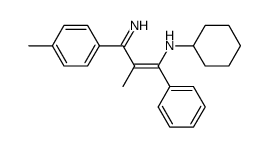 N-Cyclohexyl-3-imino-2-methyl-1-phenyl-3-p-tolyl-prop-1-en-1-amine Structure