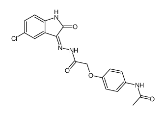 N-(4-(2-(2-(5-chloro-2-oxoindolin-3-ylidene)hydrazinyl)-2-oxoethoxy)phenyl)acetamide结构式