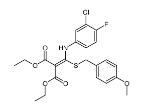 diethyl (3-chloro-4-fluorophenyl)amino(4-methoxybenzyl)-thiomethylenemalonate结构式