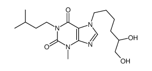 7-(5,6-dihydroxyhexyl)-3-methyl-1-(3-methylbutyl)purine-2,6-dione结构式