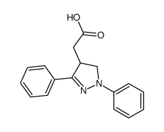 2-(2,5-diphenyl-3,4-dihydropyrazol-4-yl)acetic acid Structure