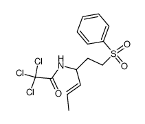 N-[(E)-1-(2-Benzenesulfonyl-ethyl)-but-2-enyl]-2,2,2-trichloro-acetamide结构式