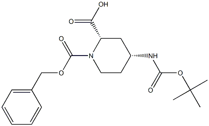 cis-1-((benzyloxy)carbonyl)-4-((tert-butoxycarbonyl)amino)piperidine-2-carboxylic acid Structure