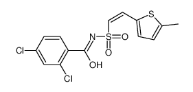 2,4-dichloro-N-[2-(5-methylthiophen-2-yl)ethenylsulfonyl]benzamide结构式