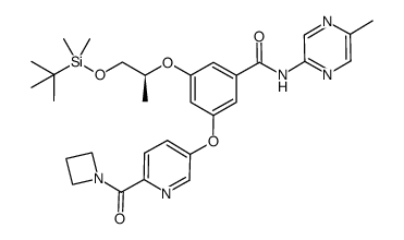 3-{[6-(azetidin-1-ylcarbonyl)pyridin-3-yl]oxy}-5-[((1S)-2-{[(1,1-dimethylethyl)(dimethyl)silyl]oxy}-1-methylethyl)oxy]-N-(5-methylpyrazin-2-yl)benzamide Structure