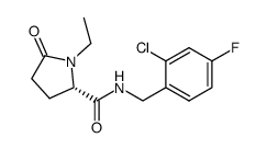 N-[(2-chloro-4-fluorophenyl)methyl]-1-ethyl-5-oxo-L-prolinamide Structure