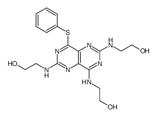 2,2',2''-(8-phenylsulfanyl-pyrimido[5,4-d]pyrimidin-2,4,6-triyltriamino)-tris-ethanol Structure