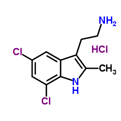 2-(5,7-Dichloro-2-methyl-1H-indol-3-yl)ethanamine hydrochloride (1:1)结构式