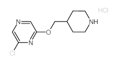 2-Chloro-6-(4-piperidinylmethoxy)pyrazine hydrochloride Structure