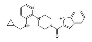 [4-[3-(cyclopropylmethylamino)pyridin-2-yl]piperazin-1-yl]-(1H-indol-2-yl)methanone结构式