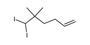 6,6-diiodo-5,5-dimethyl-1-hexene结构式