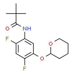 N-(2,4-difluoro-5-((tetrahydro-2H-pyran-2-yl)oxy)phenyl)pivalamide structure