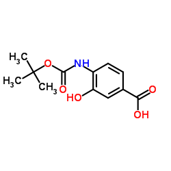 3-Hydroxy-4-({[(2-methyl-2-propanyl)oxy]carbonyl}amino)benzoic acid Structure