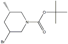 (5S)-tert-butyl 3-bromo-5-methylpiperidine-1-carboxylate结构式