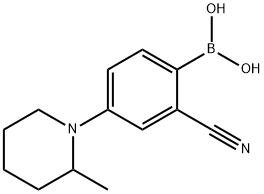 2-Cyano-4-(2-methylpiperidin-1-yl)phenylboronic acid structure