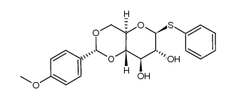 phenyl 4,6-O-(4-methoxybenzylidene)-1-thio-β-D-glucopyranoside Structure