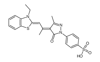 4-[4-[2-(3-ethyl-2(3H)-benzothiazolylidene)-1-methylethylidene]-4,5-dihydro-3-methyl-5-oxo-1H-pyrazol-1-yl]benzenesulphonic acid结构式