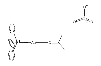 [Au(P(C6H5)3)(acetone)](ClO4)结构式